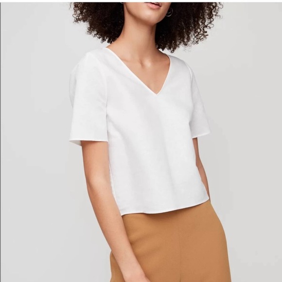 Babaton Tops - Aritzia Babaton Randy Blouse White
